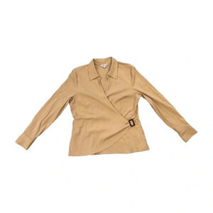 Vintage Jessica  Faux Wrap Blouse | Yellow | Size XL